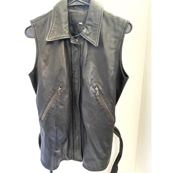 John Michael Designer Black 100% Soft Leather Woman's Vest Size XS - Picture 5 of 16